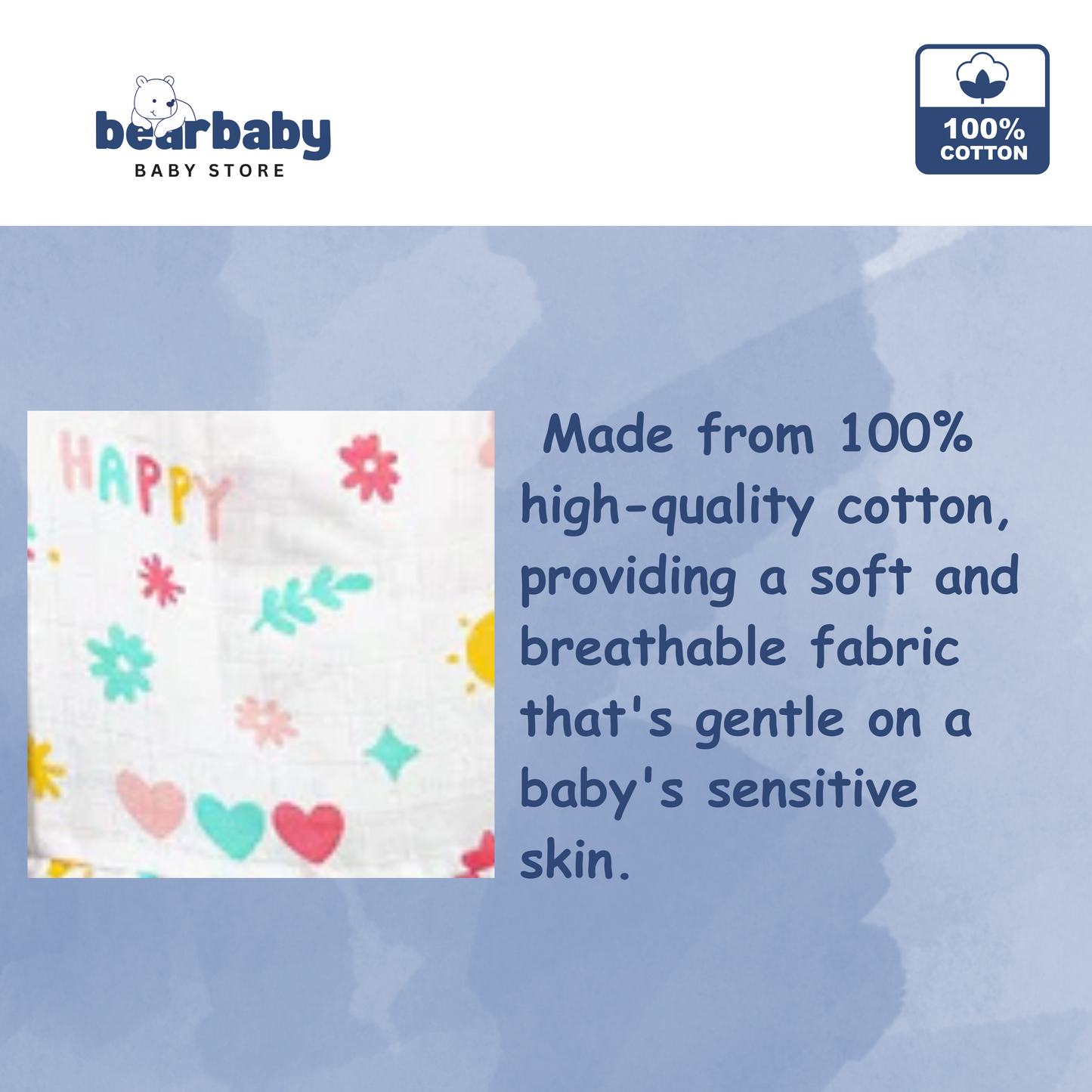 Baby Girl Organic Cotton Sleeveless Frock-Size(3M-6M)-Pack of 3-Assorted Prints 3