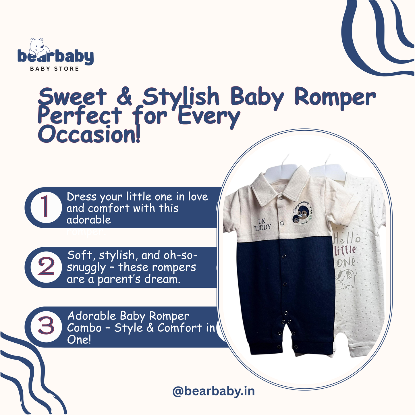 Baby Cotton Jumpsuit-UniSex 9m-12m-Combo Pack of 2-Assorted Prints 3