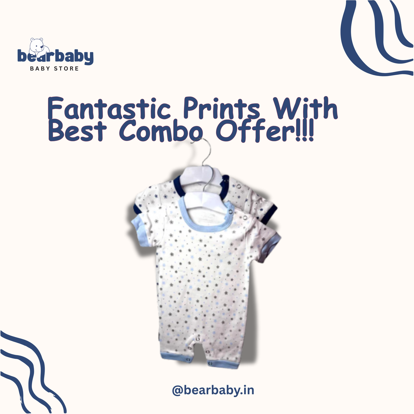Baby Cotton Jumpsuit-UniSex 3m-6m-Combo Pack of 2-Assorted Prints 6