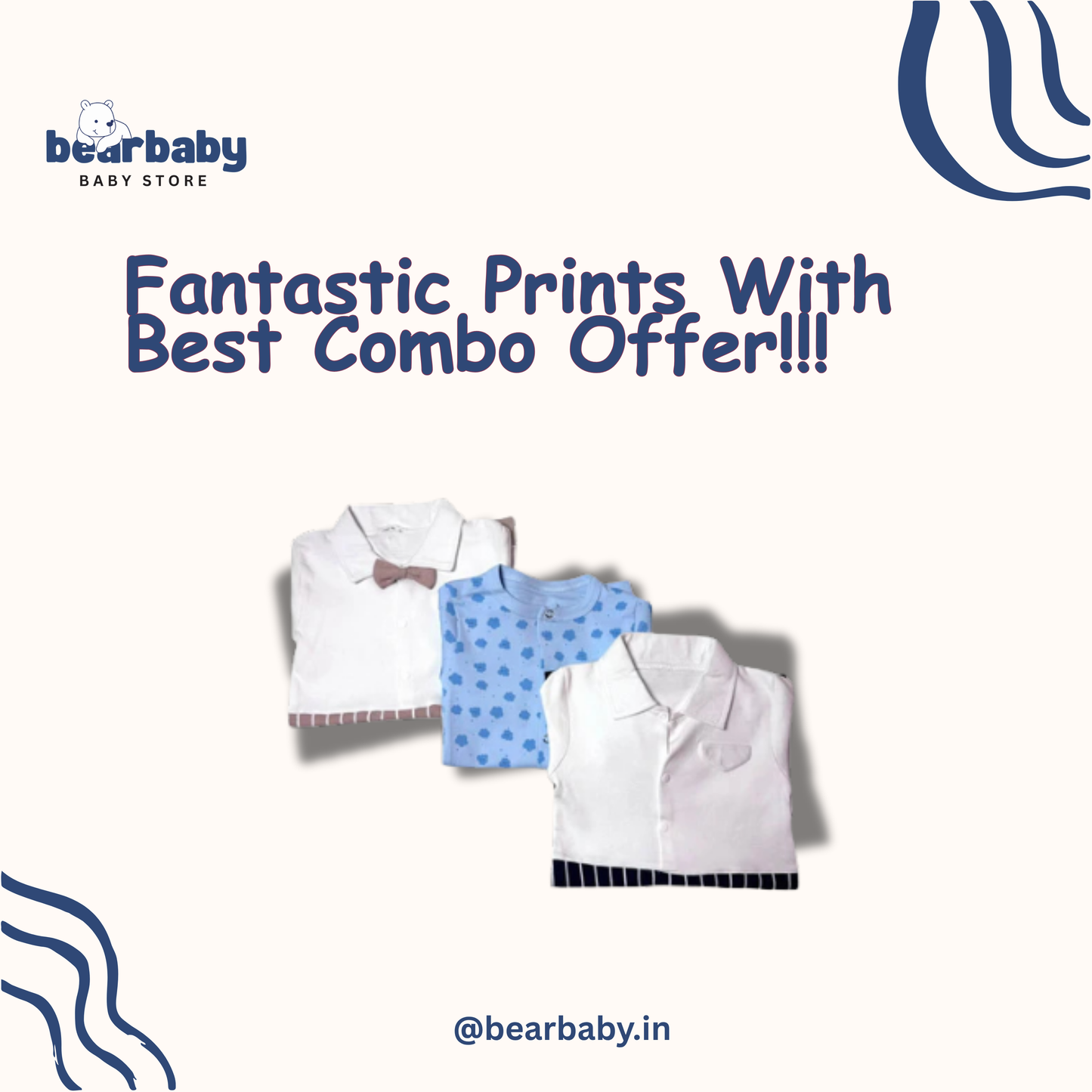 Baby Cotton Jumpsuit-UniSex 6m-9m-Combo Pack of 3-Assorted Prints 6