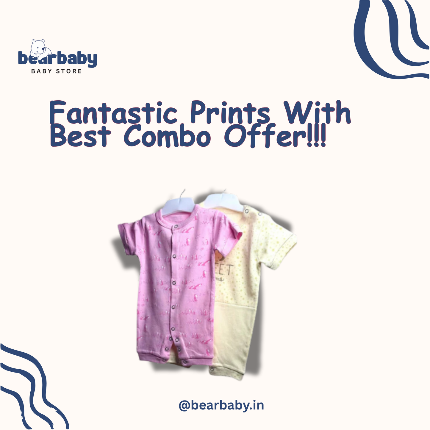 Baby Cotton Jumpsuit-UniSex 9m-12m-Combo Pack of 2-Assorted Prints 7