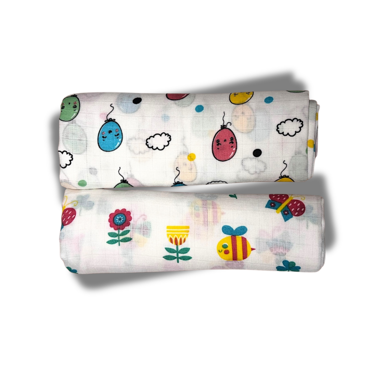 Muslin Towel for Newborn Baby-1Layer/Size 70cm*145cm-Combo Pack 2-Assorted Prints2