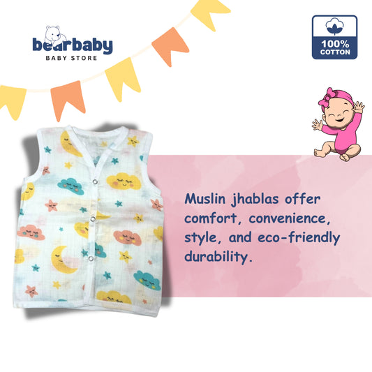 Baby Muslin Coord Set 3M-6M | Cloud Print