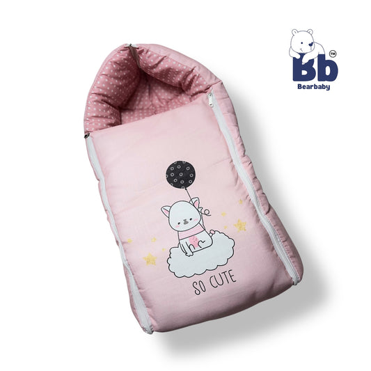 BearBaby Premium Embroidery Print 3-in-1 Baby Bed | Sleeping Bag, Carry Nest & Mattress | Soft Cotton, Foldable & Washable Newborn Bedding (0β12 Months) 2