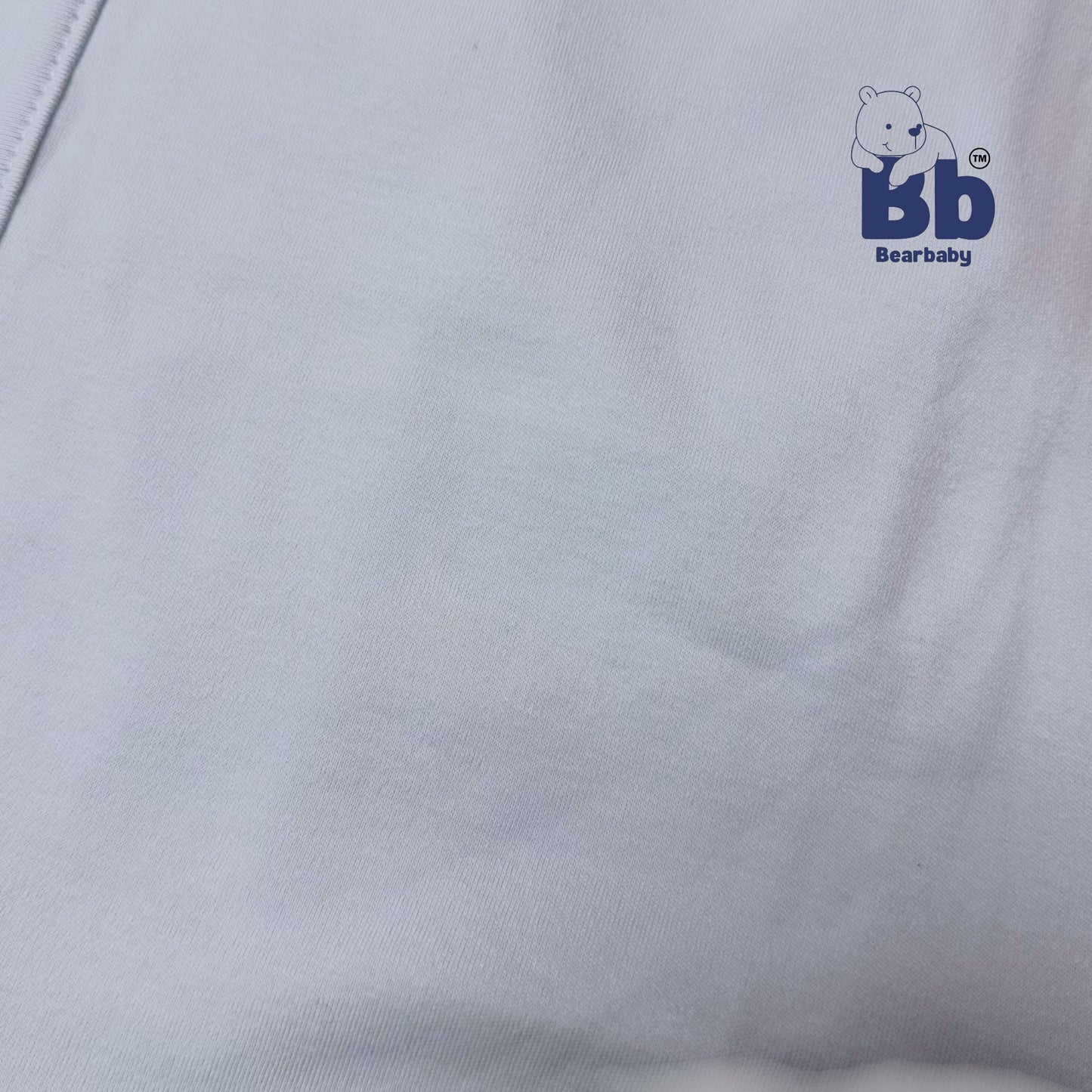 Cotton Knit Hooded Wrapper Size L 76 x B 76 cm -Eskimo Print Light Blue