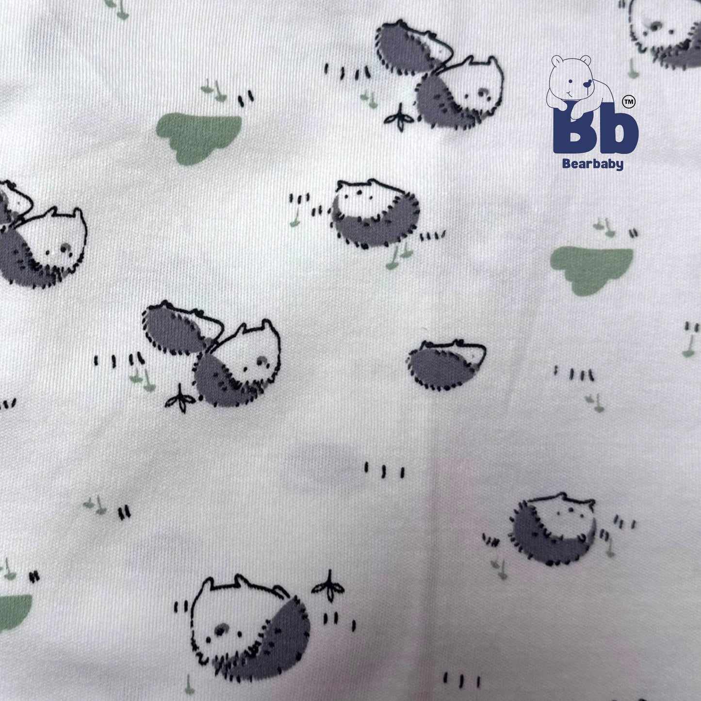 Cotton Knit Hooded Wrapper Size L 76 x B 76 cm - Nap Time Print