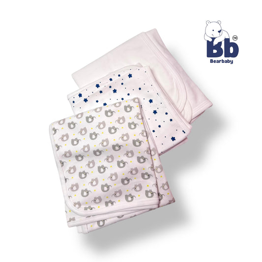 Baby Wrapper Cotton /All Season Baby Wrapper - PACK 3-Assorted Prints2