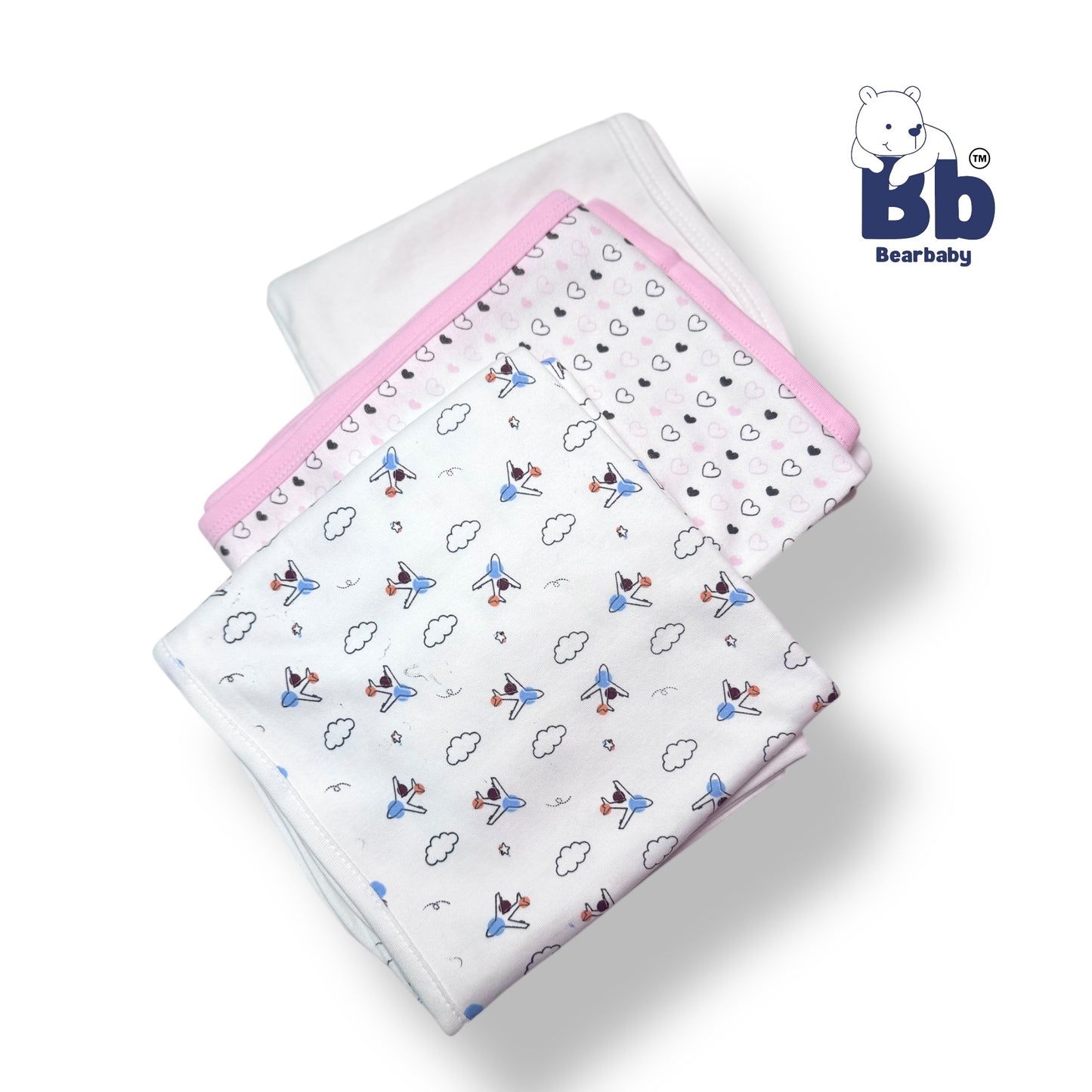 Baby Wrapper Cotton /All Season Baby Wrapper - PACK 3-Assorted Prints3