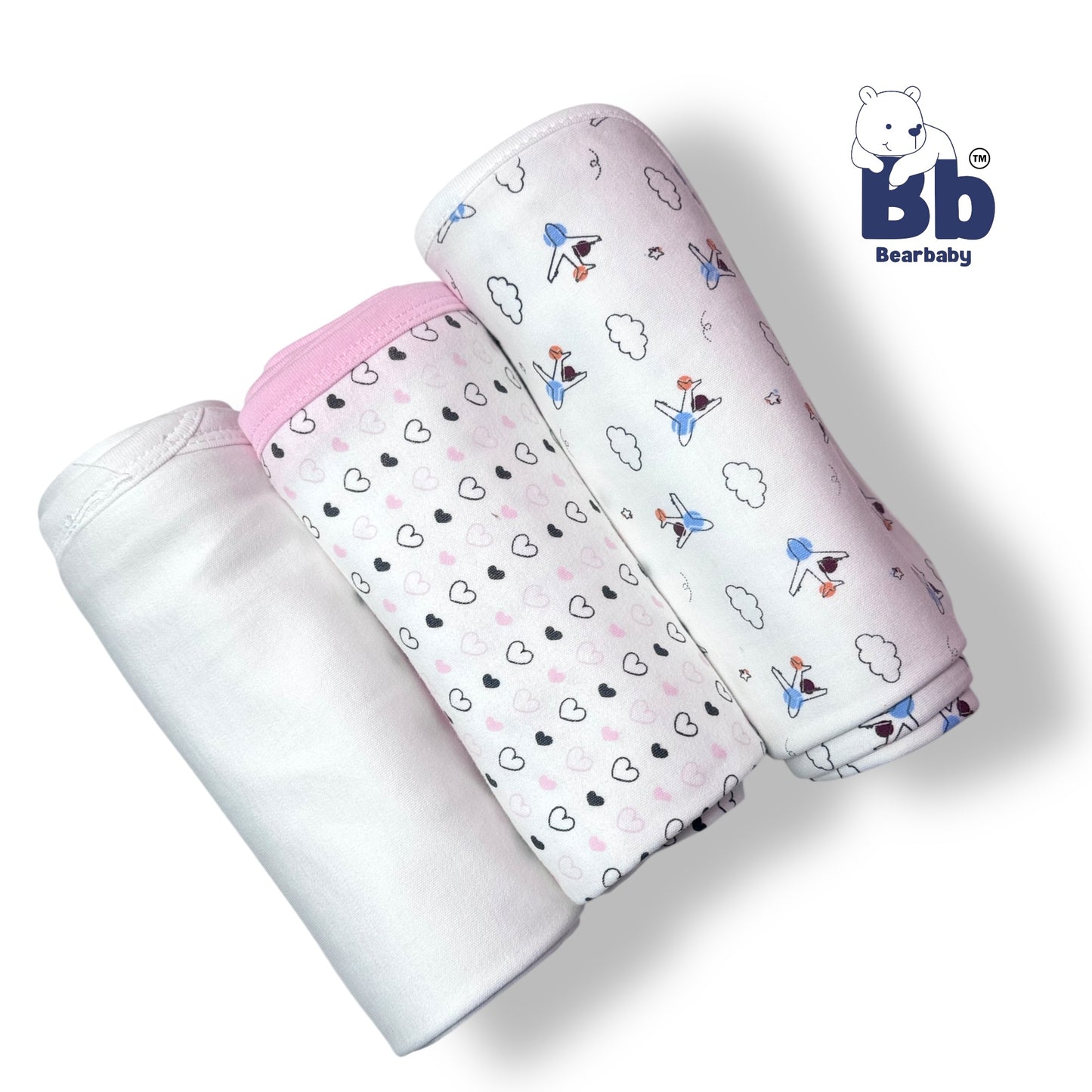 Baby Wrapper Cotton /All Season Baby Wrapper - PACK 3-Assorted Prints3