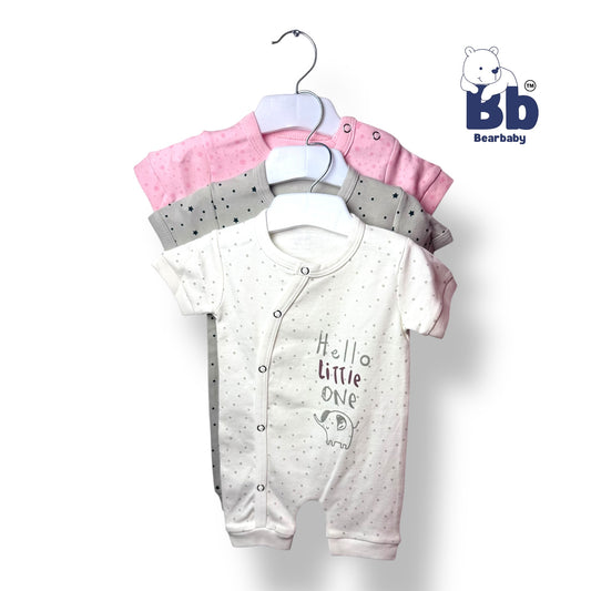 Baby Cotton Jumpsuit-UniSex 3m-6m-Combo Pack of 3-Assorted Prints 4