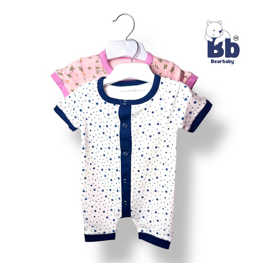 Baby Cotton Jumpsuit-UniSex 3m-6m-Combo Pack of 2-Assorted Prints 5