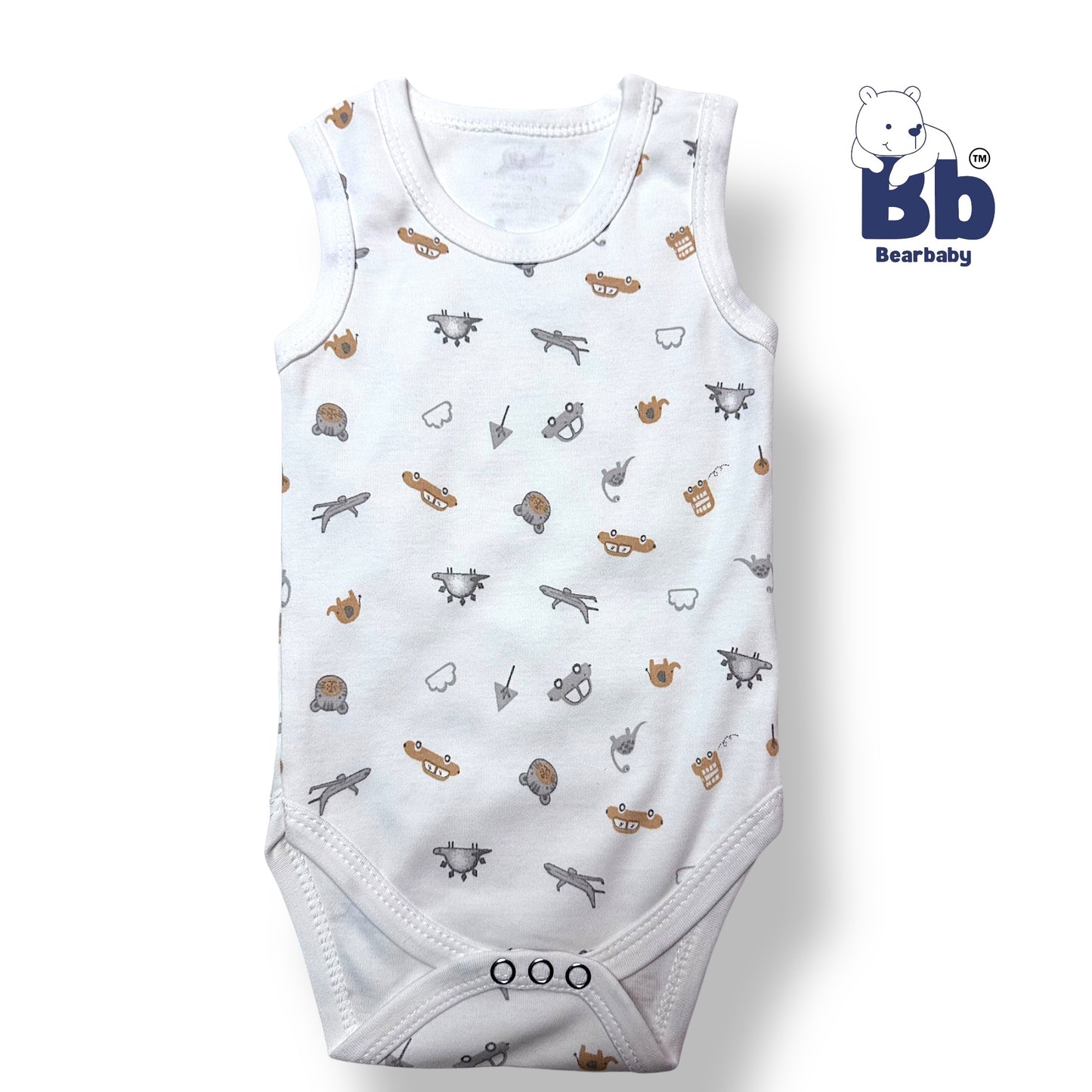 Combo Pack of 6 -Baby Cotton Roamper/UniSex 0m-3m-6-Assorted Prints-White shade 2
