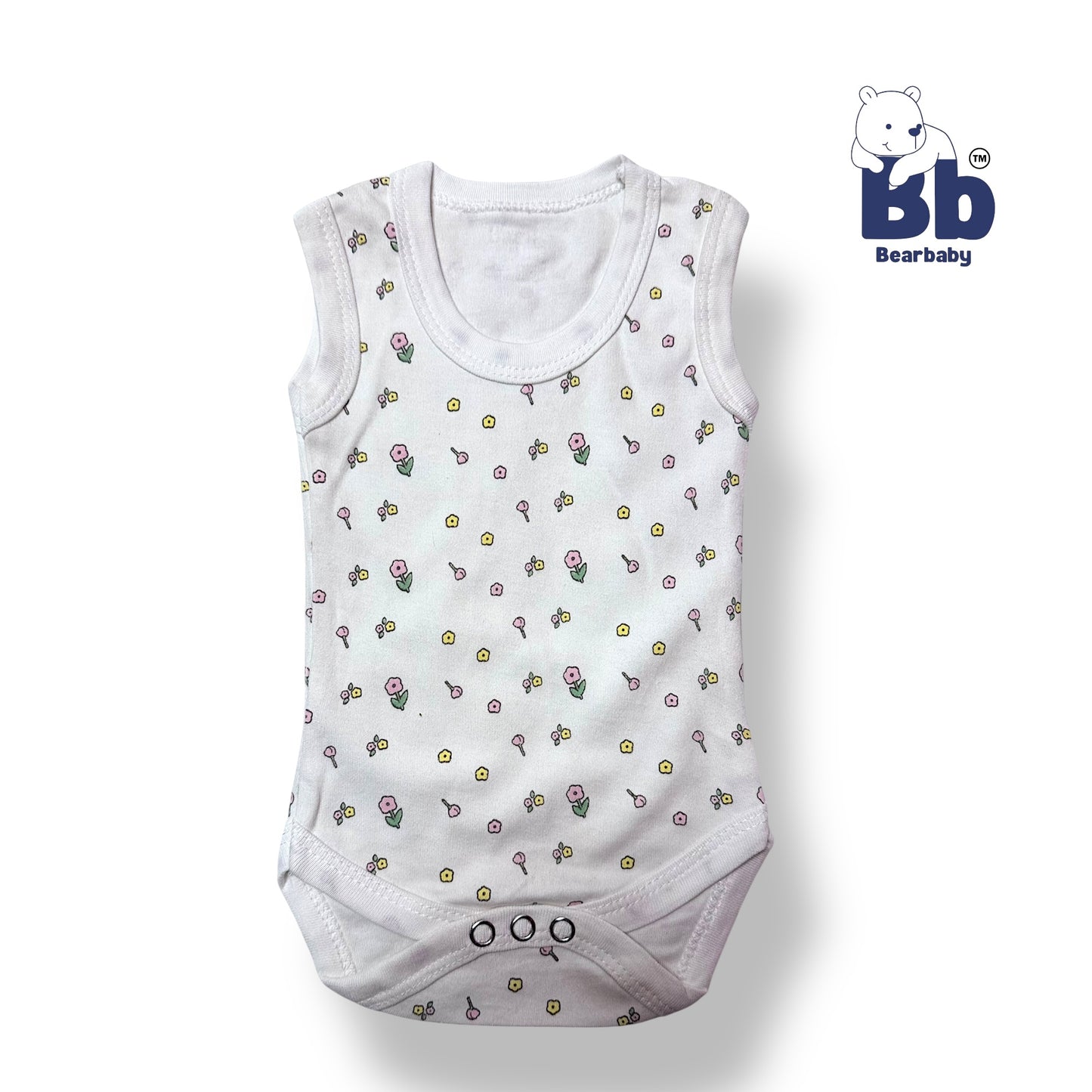 Bear baby Combo Pack of 6 -Baby Cotton Roamper/UniSex 0m-3m-6-Assorted Prints-White shade 4