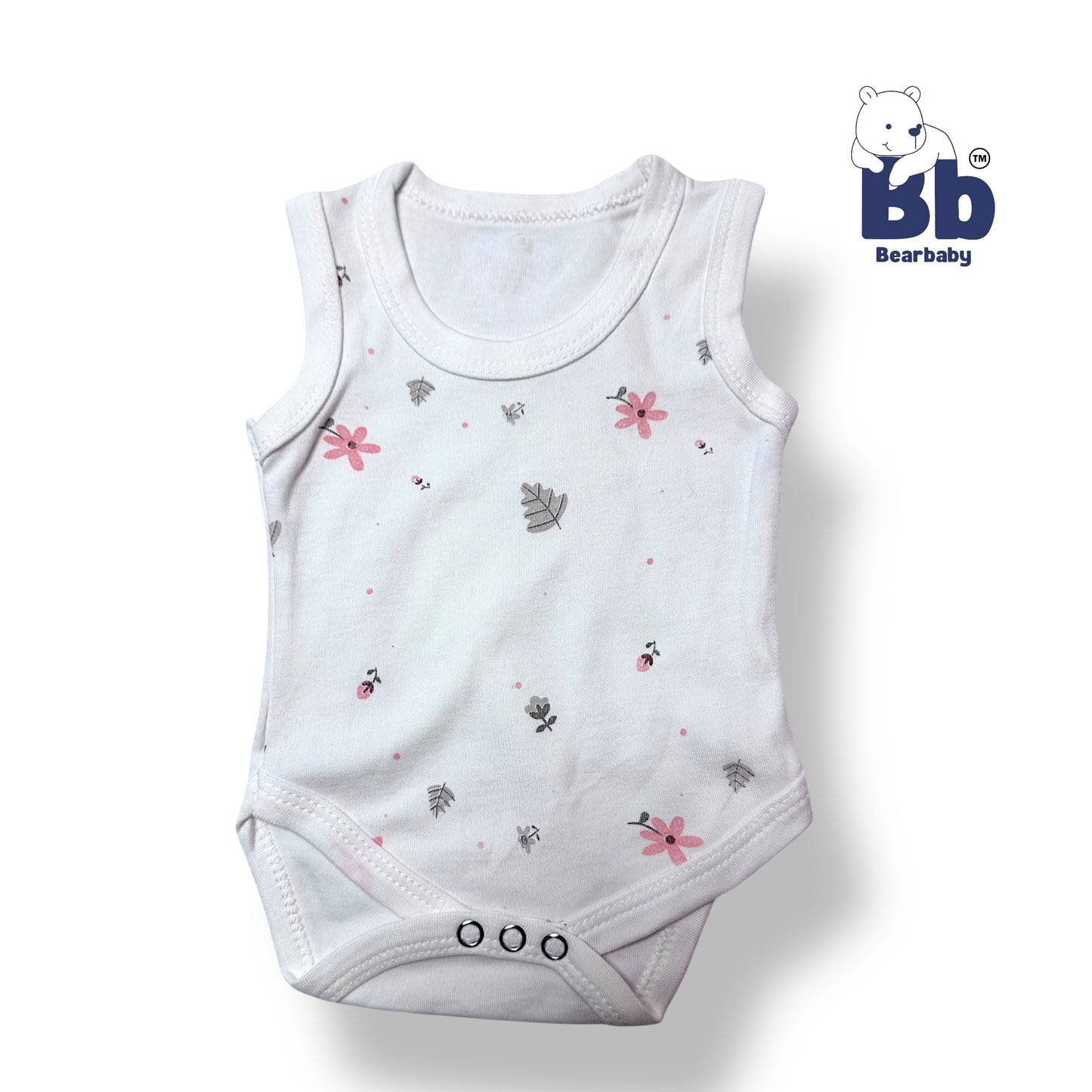 Bear baby Combo Pack of 6 -Baby Cotton Roamper/UniSex 0m-3m-6-Assorted Prints-White shade 4