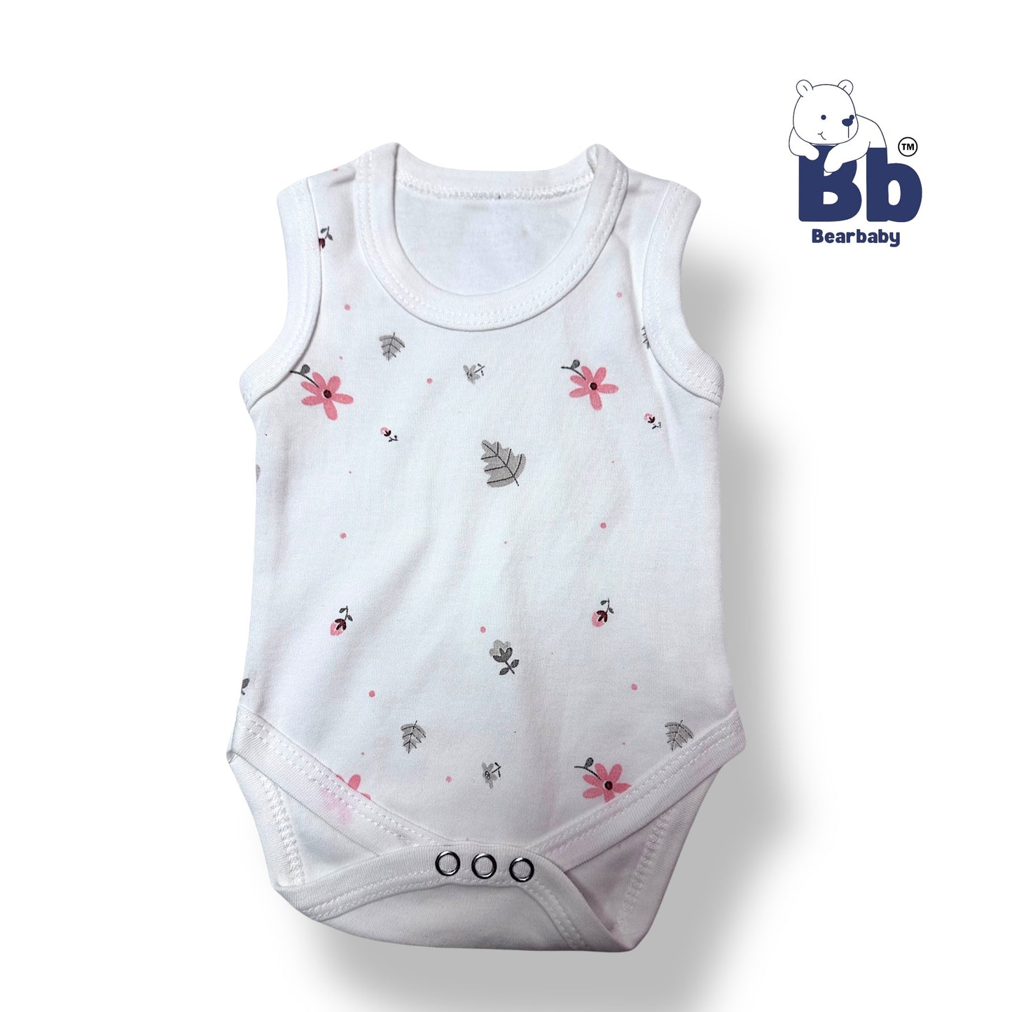 Bear baby Combo Pack of 6 -Baby Cotton Roamper/UniSex 0m-3m-6-Assorted Prints-White shade 4