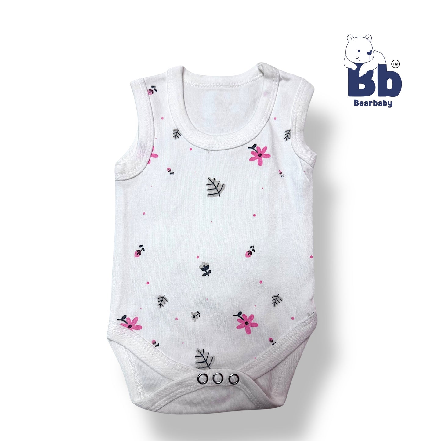 Bear baby Combo Pack of 6 -Baby Cotton Roamper/UniSex 0m-3m-6-Assorted Prints-White shade 4