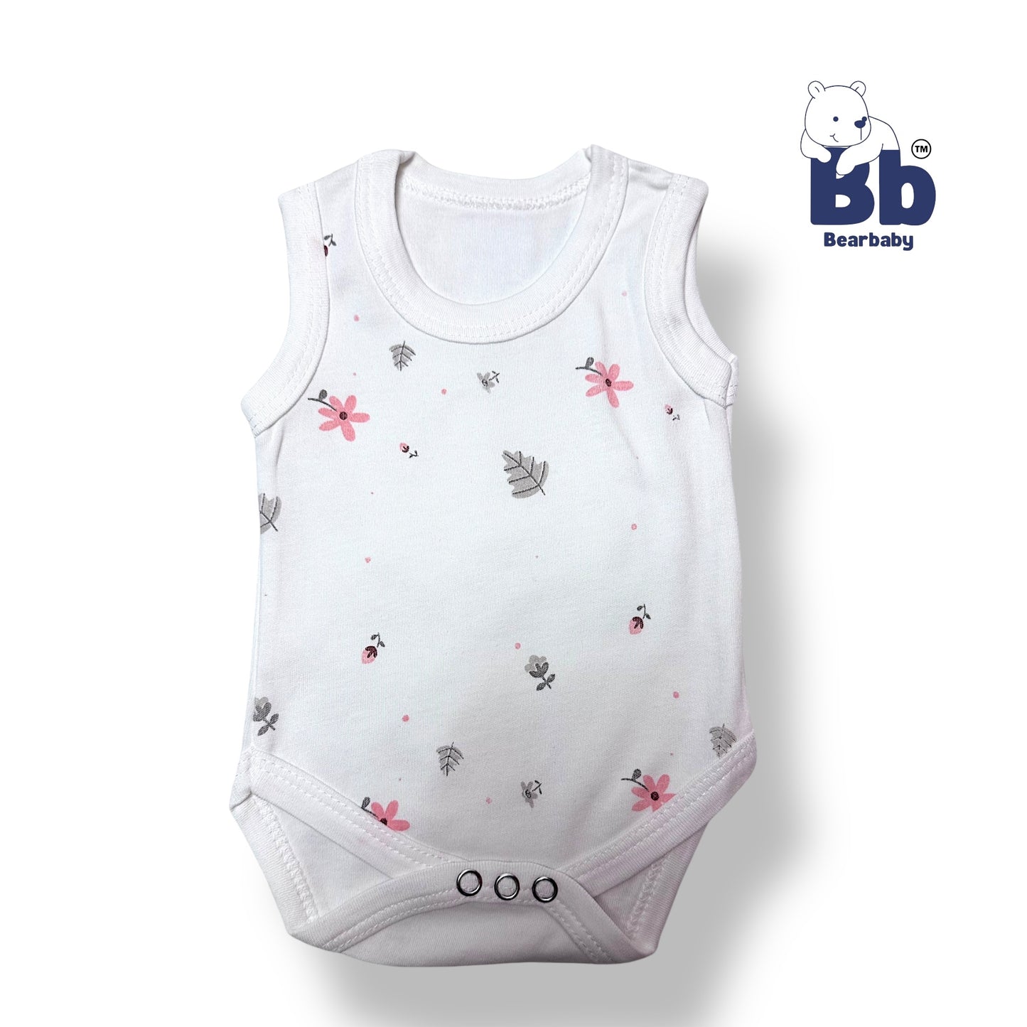 Bear baby Combo Pack of 6 -Baby Cotton Roamper/UniSex 0m-3m-6-Assorted Prints-White shade 4