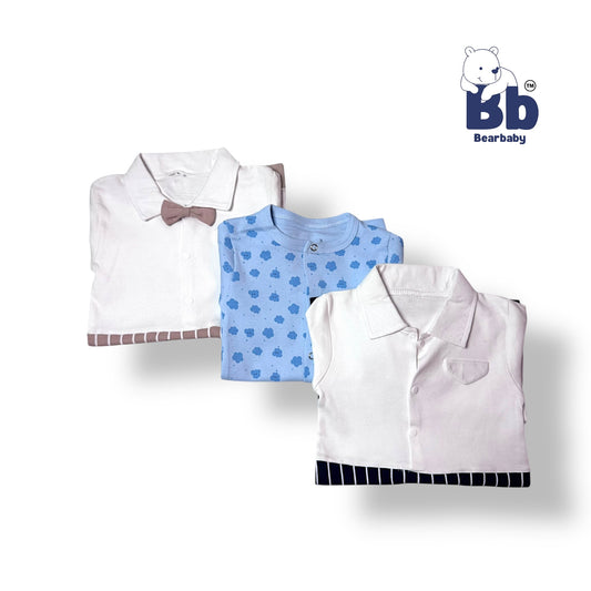 Baby Cotton Jumpsuit-UniSex 6m-9m-Combo Pack of 3-Assorted Prints 6