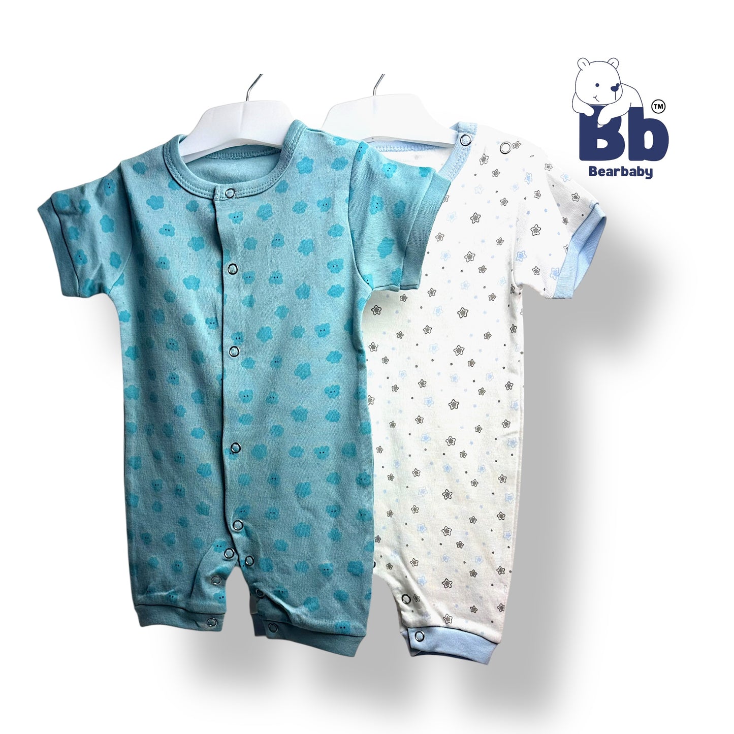 Baby Cotton Jumpsuit-UniSex 9m-12m-Combo Pack of 2-Assorted Prints 2