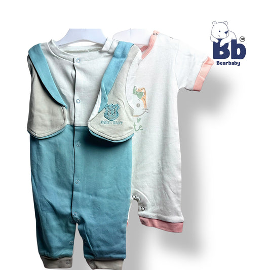 Baby Cotton Jumpsuit-UniSex 9m-12m-Combo Pack of 2-Assorted Prints 4