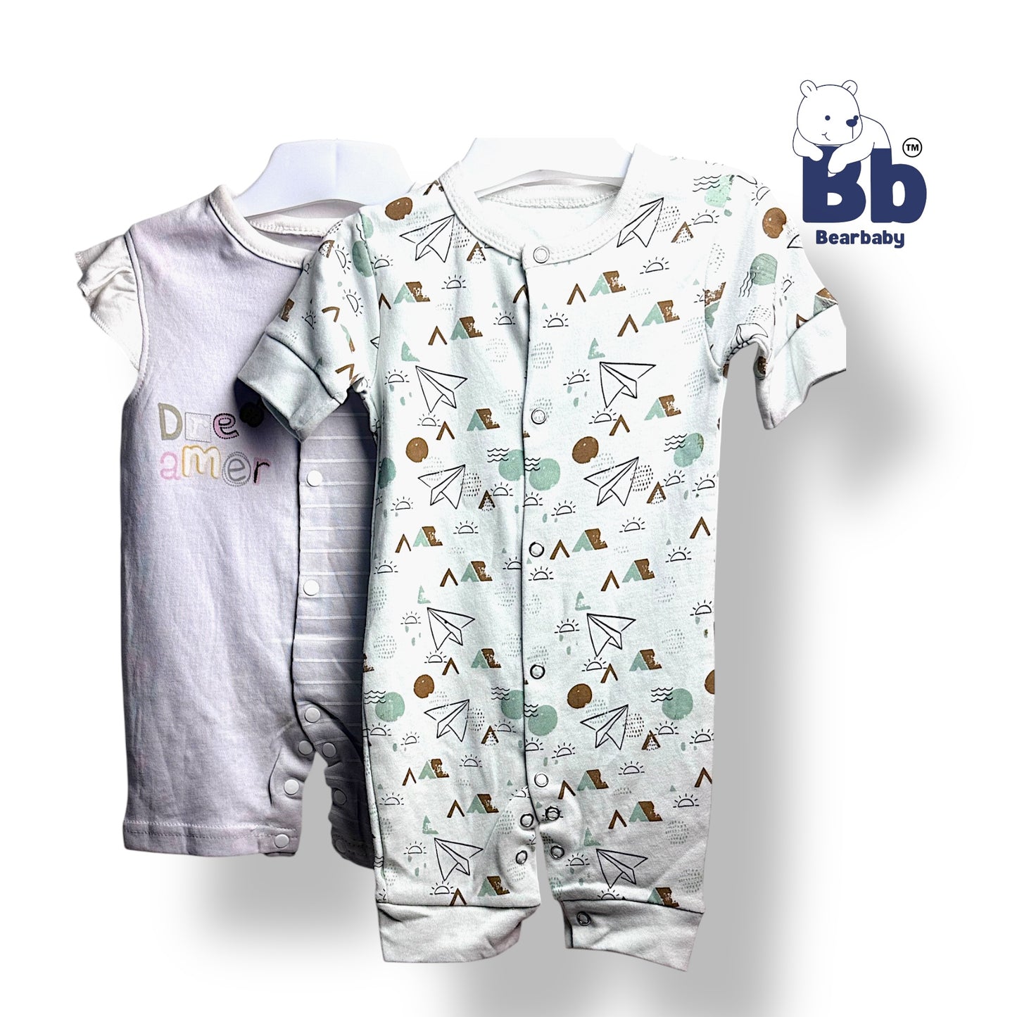 Baby Cotton Jumpsuit-UniSex 9m-12m-Combo Pack of 2-Assorted Prints 6