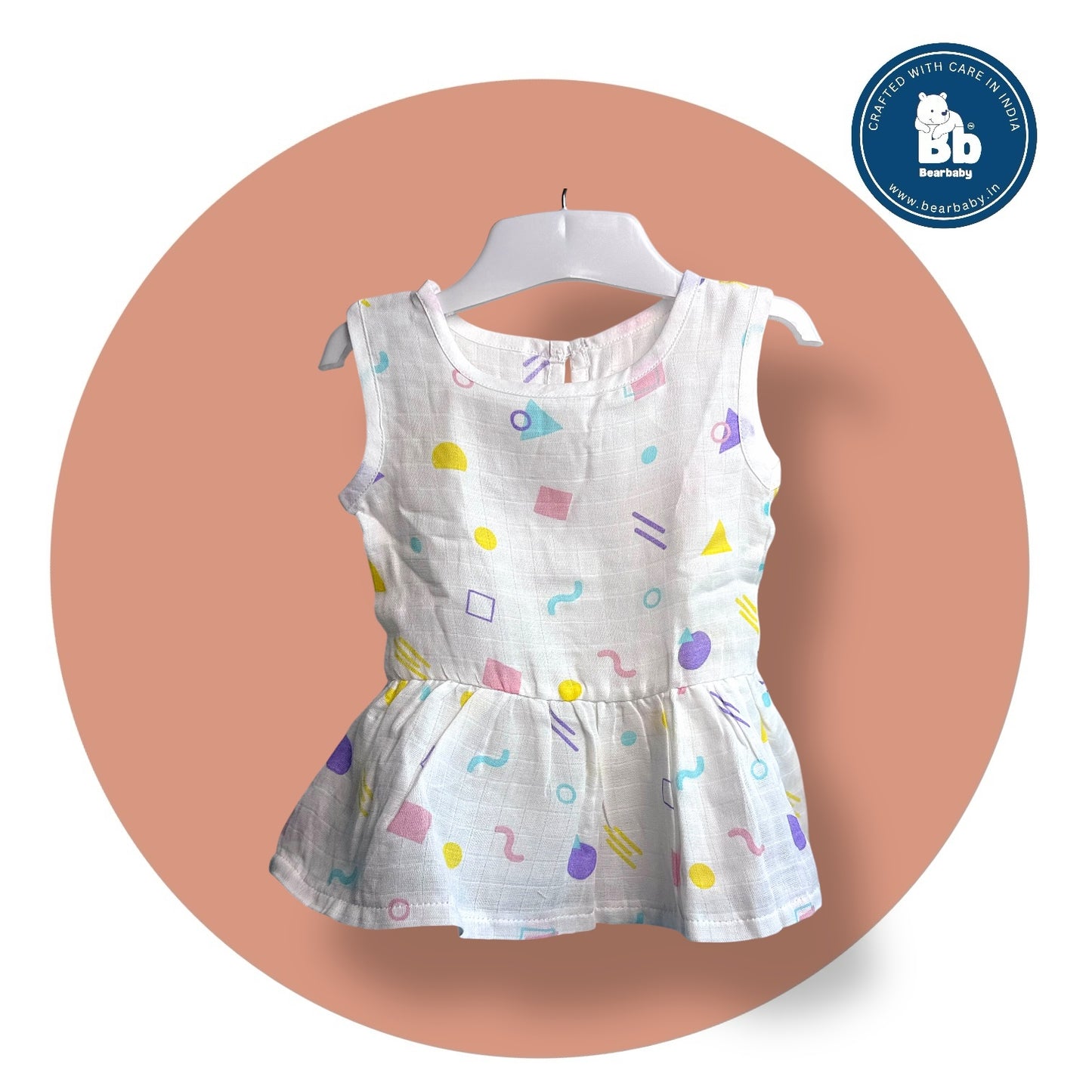 Baby Girl Organic Cotton Sleeveless Frock-Size(3M-6M)-Pack of 3-Assorted Prints 2