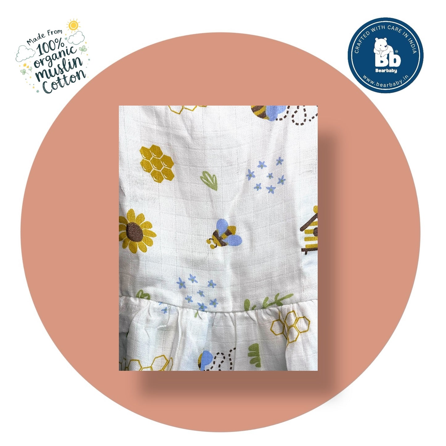 Baby Girl Organic Cotton Sleeveless Frock-Size(3M-6M)-Pack of 3-Assorted Prints 1