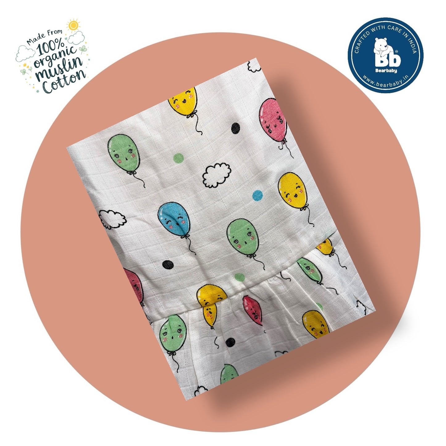 Baby Girl Organic Cotton Sleeveless Frock-Size(3M-6M)-Pack of 2-Assorted Prints 3