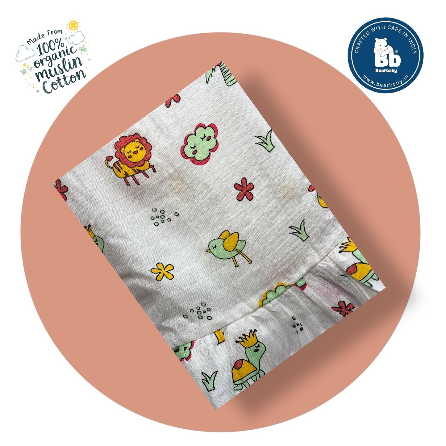 Baby Girl Organic Cotton Sleeveless Frock-Size(3M-6M)-Pack of 2-Assorted Prints 4