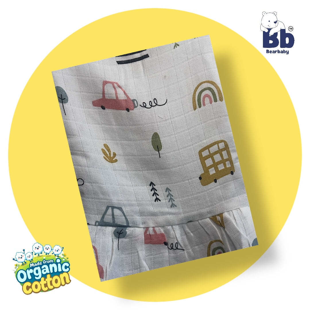 Baby Girl Organic Cotton Sleeveless Frock-Size6M-12M-Combo Pack of 3-Assorted Prints 2