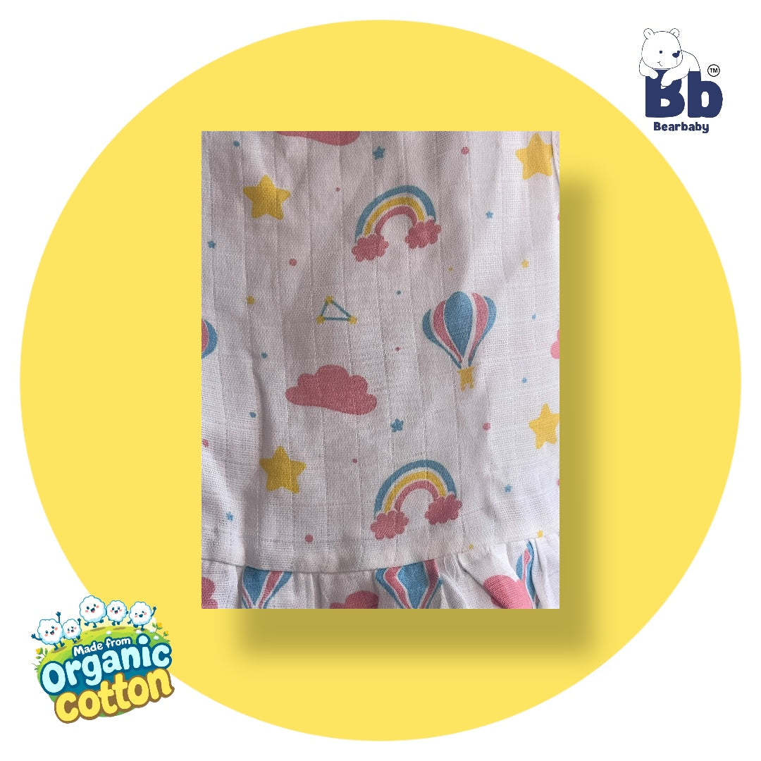 Baby Girl Organic Cotton Sleeveless Frock-Size6M-12M-Combo Pack of 2-Assorted Prints 1