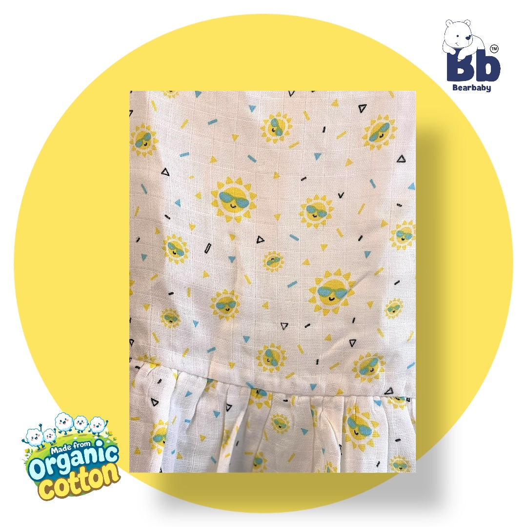 Baby Girl Organic Cotton Sleeveless Frock-Size6M-12M-Combo Pack of 2-Assorted Prints 2