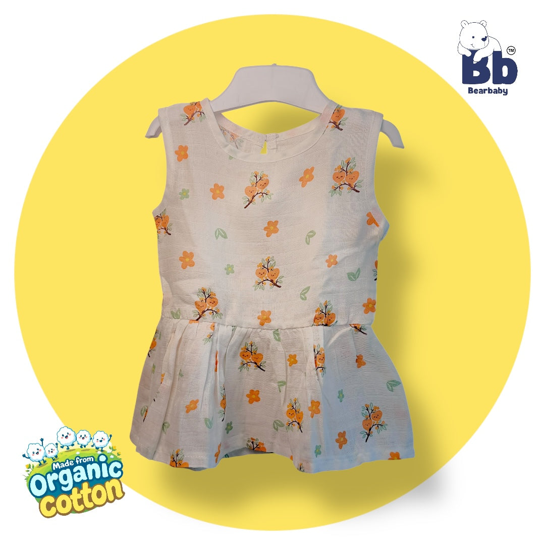 Baby Girl Organic Cotton Sleeveless Frock-Size6M-12M-Combo Pack of 2-Assorted Prints 5