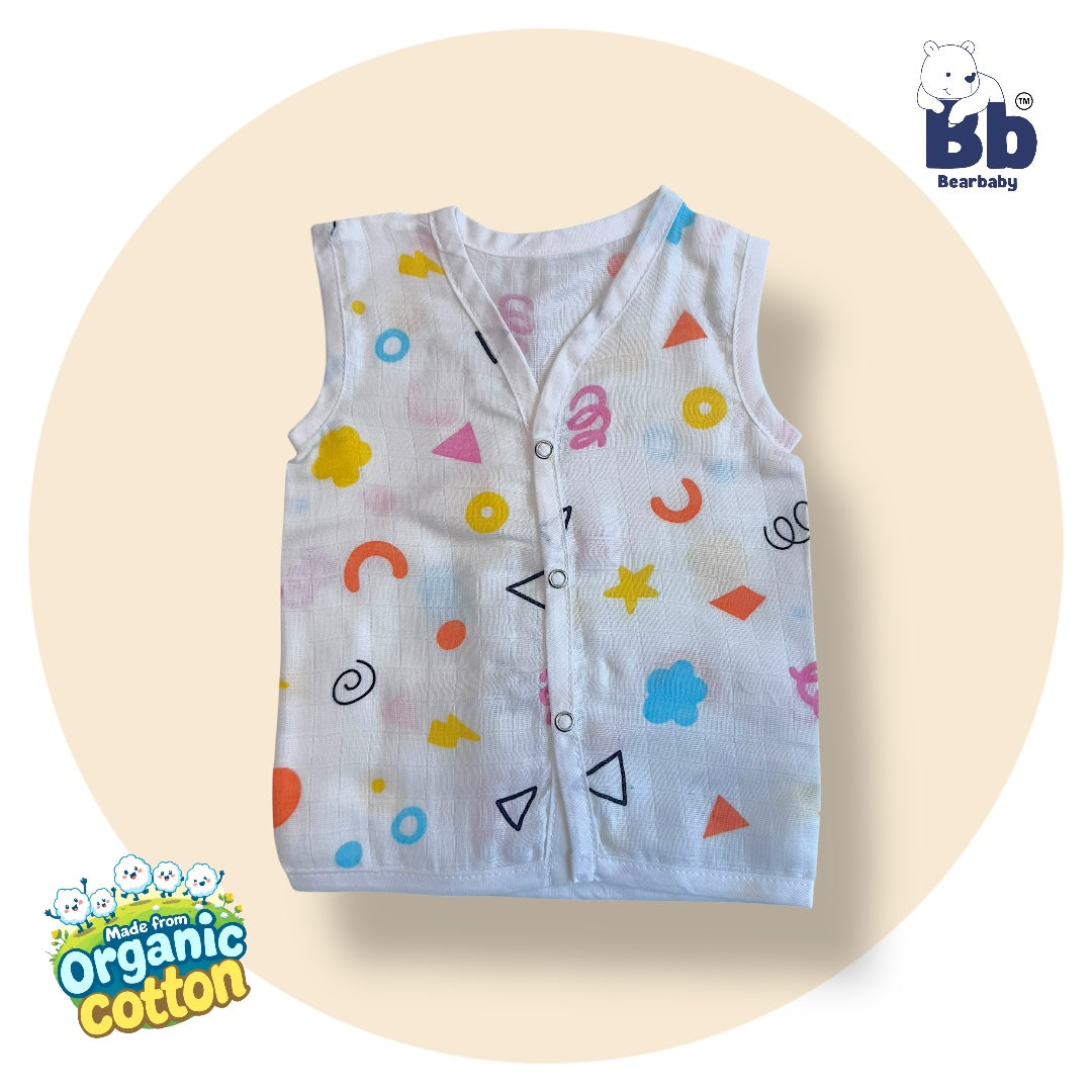 Baby Unisex Organic Cotton Muslin Jhabla -Size 0M to 3M-Combo Pack Of 5-Assorted Print 1