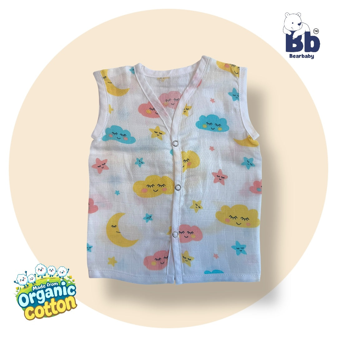 Baby Unisex Organic Cotton Muslin Jhabla -Size 0M to 3M-Combo Pack Of 5-Assorted Print 1