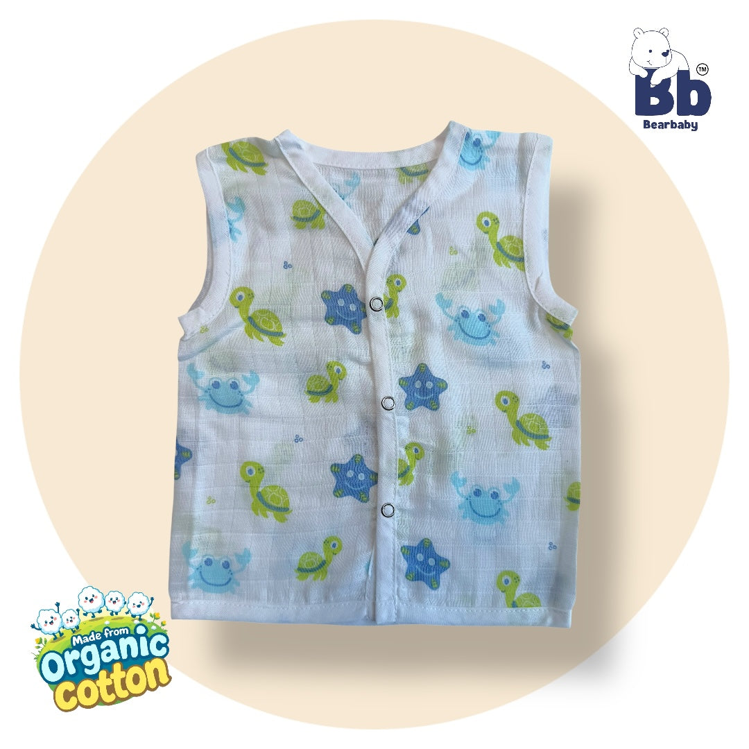 Baby Unisex Organic Cotton Muslin Jhabla -Size 0M to 3M-Combo Pack Of 5-Assorted Print 1