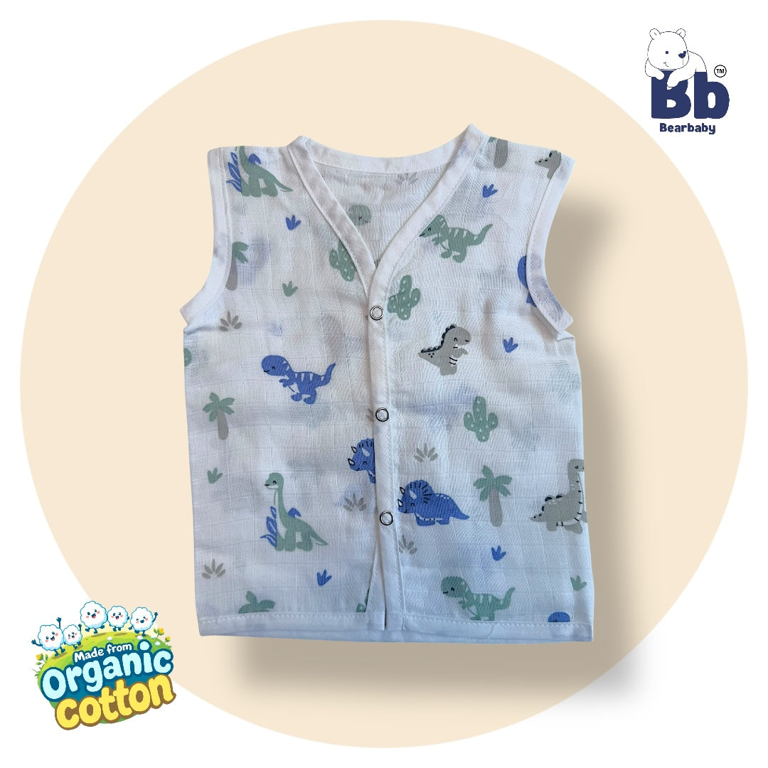 Baby Unisex Organic Cotton Muslin Jhabla -Size 0M to 3M-Combo Pack Of 5-Assorted Print 1