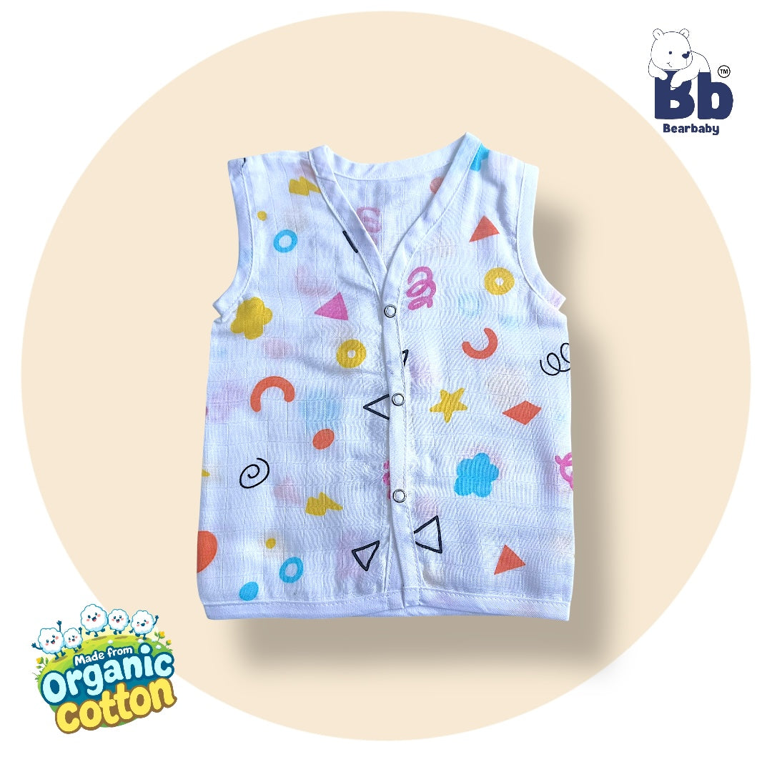 Baby Unisex Organic Cotton Muslin Jhabla -Size 0M to 3M-Combo Pack Of 5-Assorted Print 2