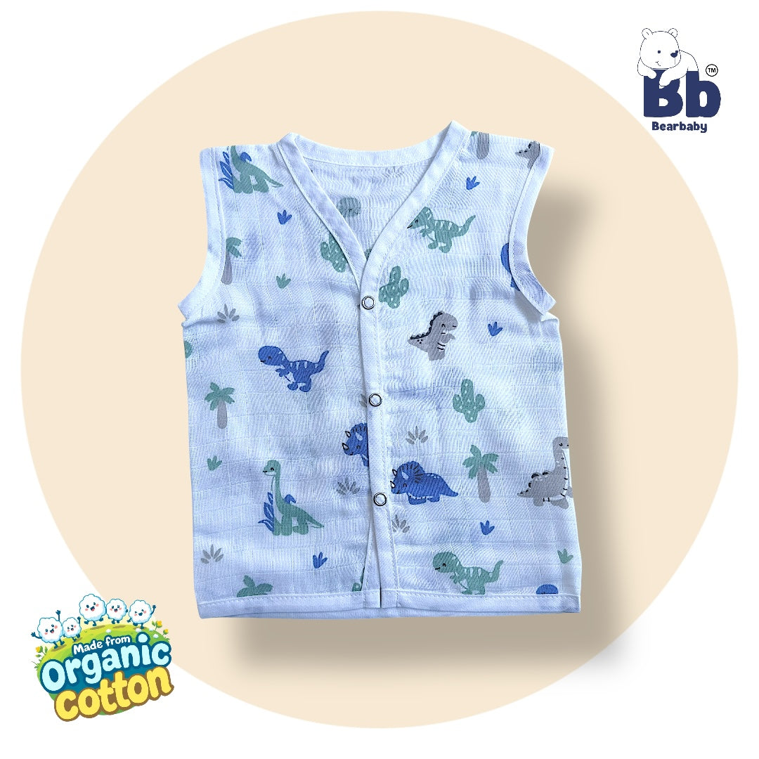 Baby Unisex Organic Cotton Muslin Jhabla -Size 0M to 3M-Combo Pack Of 5-Assorted Print 2