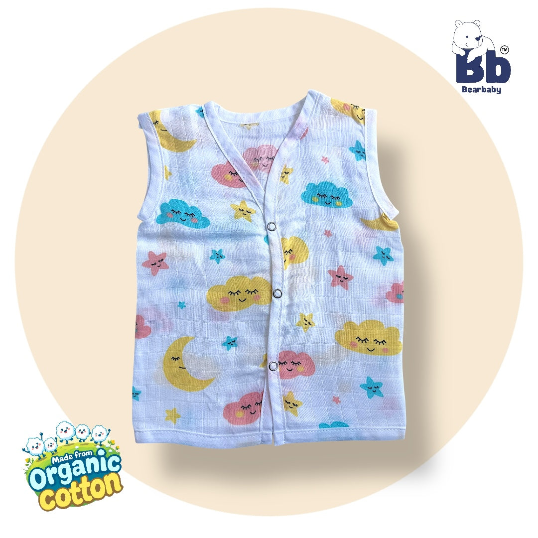 Baby Unisex Organic Cotton Muslin Jhabla -Size 0M to 3M-Combo Pack Of 5-Assorted Print 2