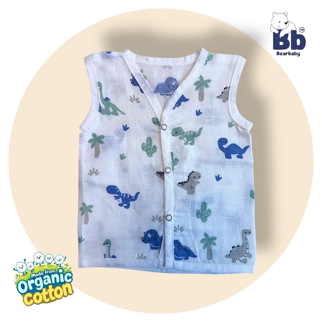 Baby Unisex Organic Cotton Muslin Jhabla -Size 0M to 3M-Combo Pack Of 3-Assorted Print 4