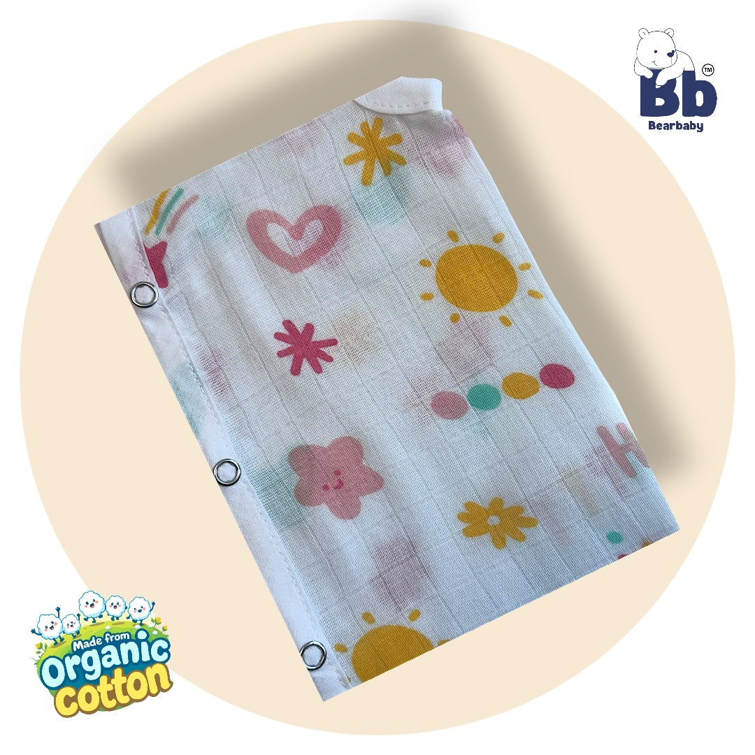 Baby Unisex Organic Cotton Muslin Jhabla -Size 0M to 3M-Combo Pack Of 3-Assorted Print 4