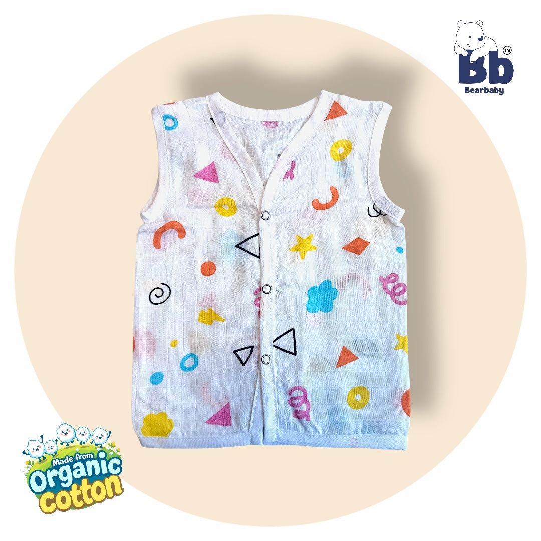Baby Unisex Organic Cotton Muslin Jhabla -Size 0M to 3M-Combo Pack Of 3-Assorted Print 5
