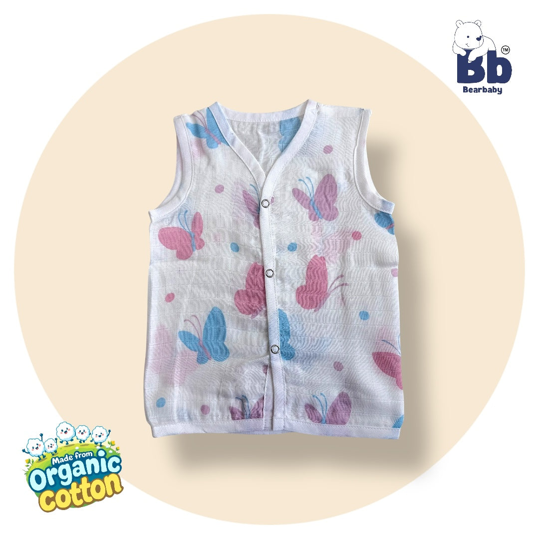 Baby Unisex Organic Cotton Muslin Jhabla -Size 3M to 6M-Combo Pack Of 3-Assorted Print 1