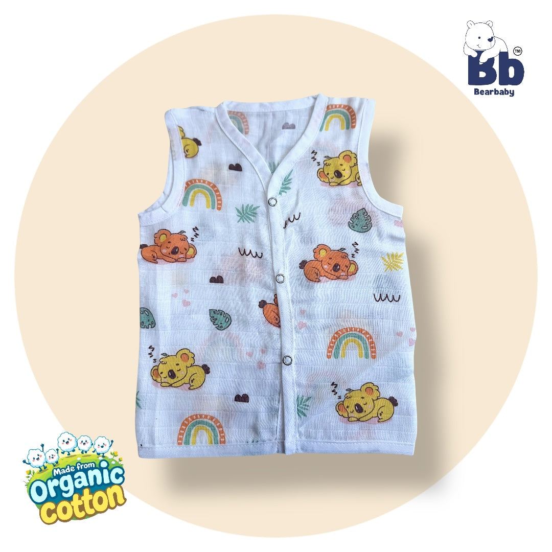Baby Unisex Organic Cotton Muslin Jhabla -Size 3M to 6M-Combo Pack Of 3-Assorted Print 1