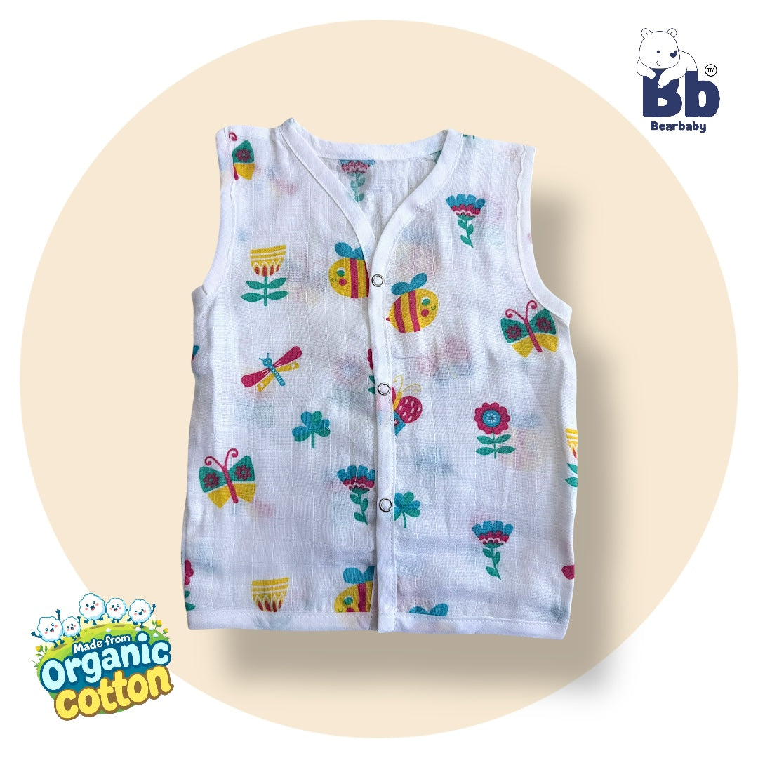 Baby Unisex Organic Cotton Muslin Jhabla -Size 3M to 6M-Combo Pack Of 3-Assorted Print 1