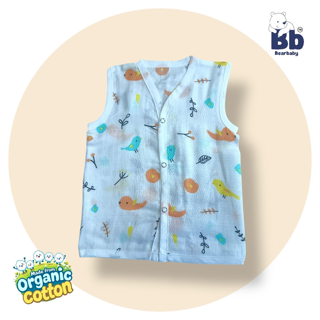 Baby Unisex Organic Cotton Muslin Jhabla -Size 3M to 6M-Combo Pack Of 3-Assorted Print 2
