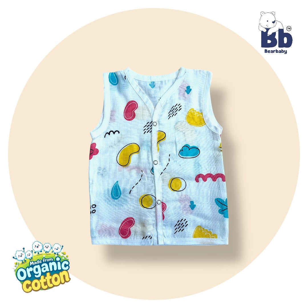 Baby Unisex Organic Cotton Muslin Jhabla -Size 3M to 6M-Combo Pack Of 3-Assorted Print 3