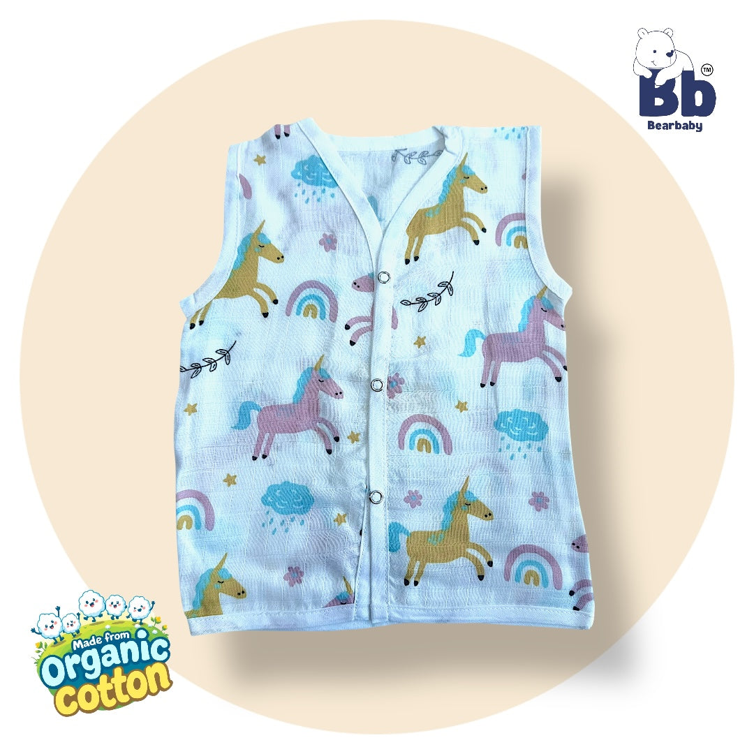 Baby Unisex Organic Cotton Muslin Jhabla -Size 3M to 6M-Combo Pack Of 3-Assorted Print 3