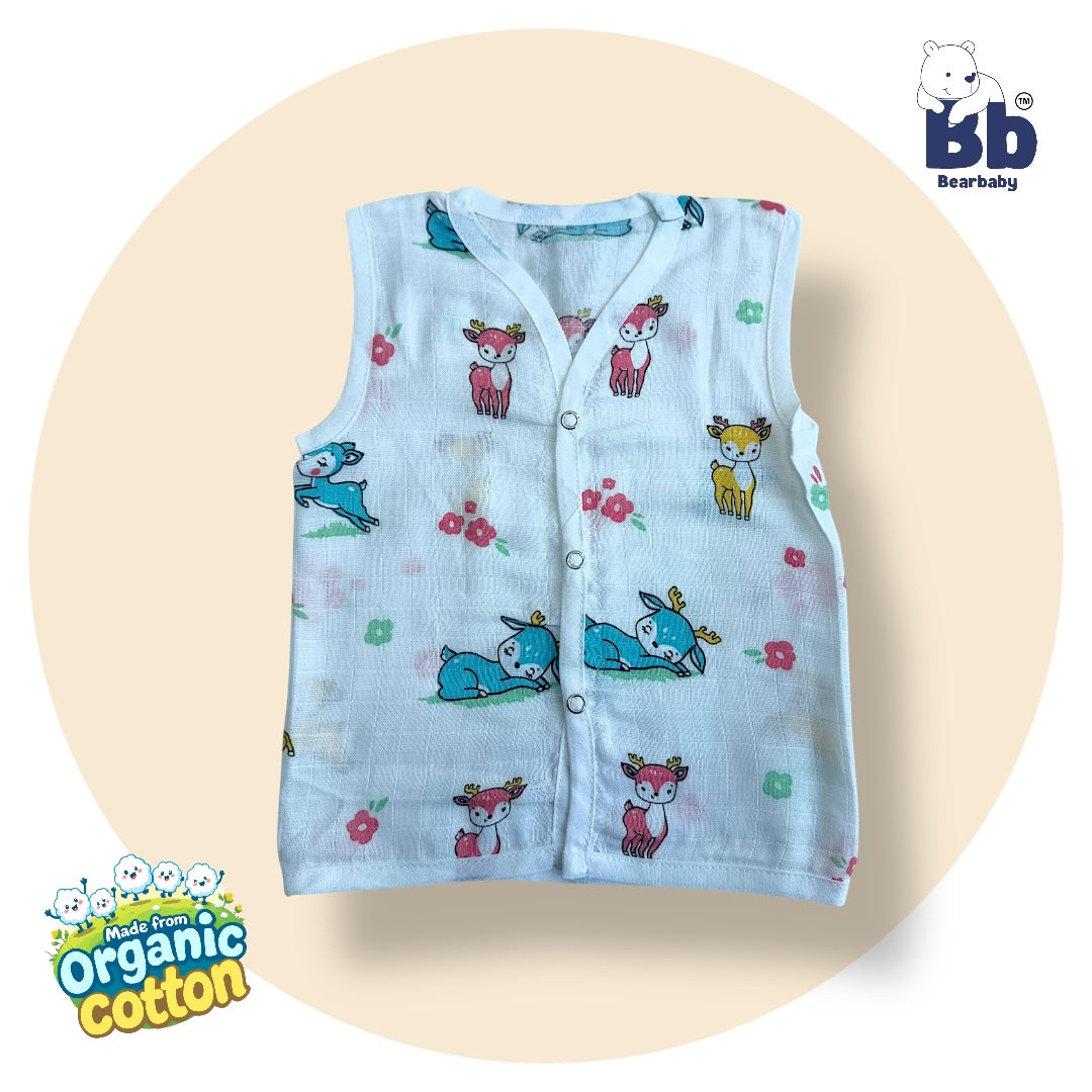 Baby Unisex Organic Cotton Muslin Jhabla -Size 3M to 6M-Combo Pack Of 3-Assorted Print 4